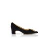 REVALO Black Velvet Embellished Pumps
