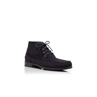 RHINEBECK Navy Blue Calf Suede Ankle Boots