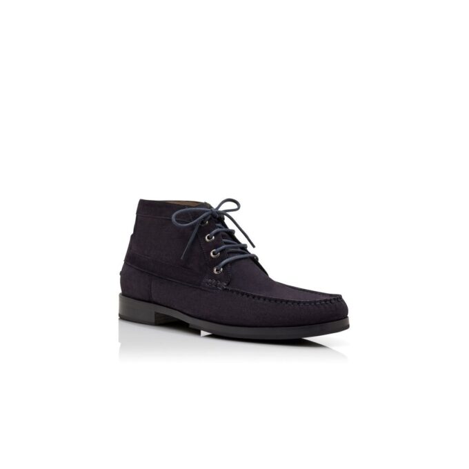 RHINEBECK Navy Blue Calf Suede Ankle Boots