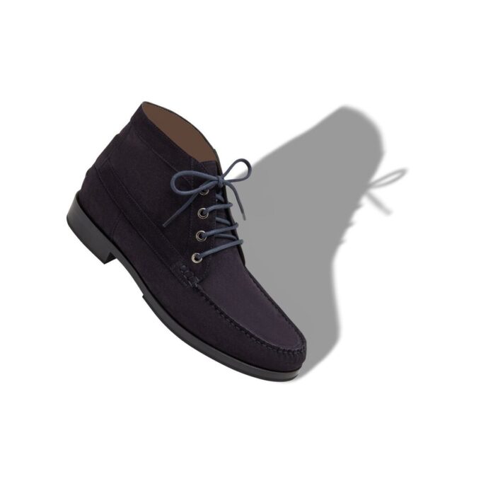 RHINEBECK Navy Blue Calf Suede Ankle Boots