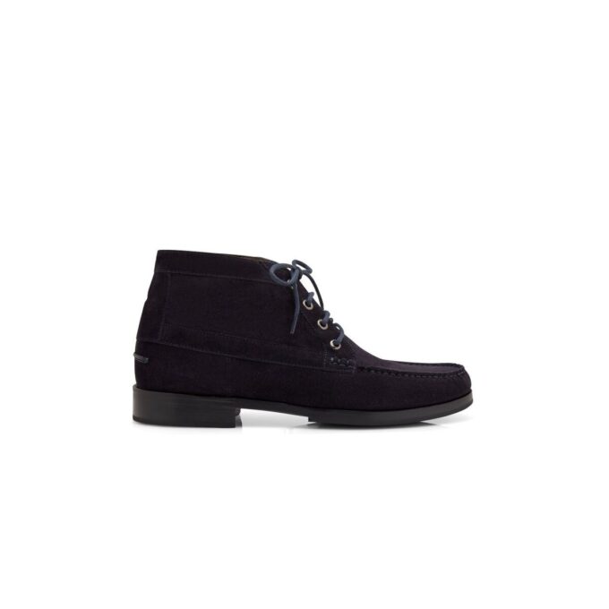 RHINEBECK Navy Blue Calf Suede Ankle Boots