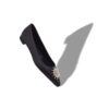 RONCONAFLAT Black Satin Crystal Embellished Flat Pumps