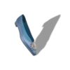 RONCONAFLAT Blue Satin Crystal Embellished Flat Pumps
