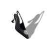 RONCONASLI Black Satin Crystal Embellished Slingback Pumps