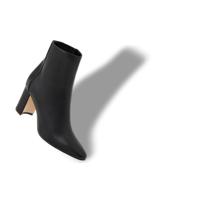 ROSIE Black Nappa Leather Ankle Boots