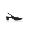 SAWRASO Black Suede Slingback Pumps