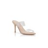 SCOLTO Light Beige PVC Open Toe Mules