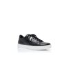 SEMANADA Black Calf Leather Lace-Up Sneakers