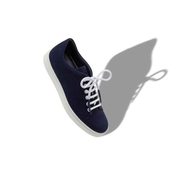 SEMANADA Navy Blue Suede Lace-Up Sneakers