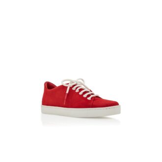 SEMANADA Red Suede Low Cut Sneakers