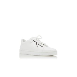 SEMANADA White Calf Leather Low Cut Sneakers