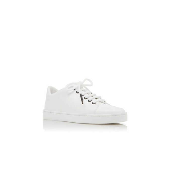 SEMANADA White Calf Leather Low Cut Sneakers