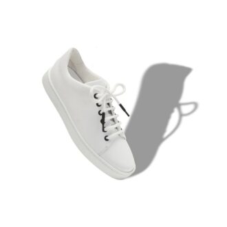 SEMANADA White Calf Leather Low Cut Sneakers