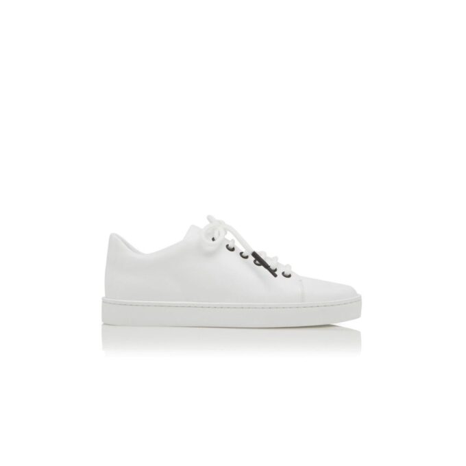 SEMANADA White Calf Leather Low Cut Sneakers