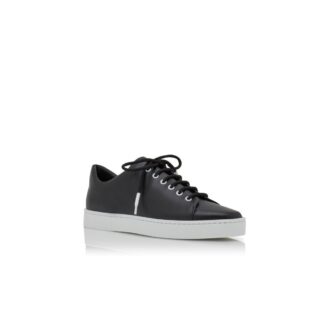 SEMANADO Black Calf Leather Low Cut Sneakers