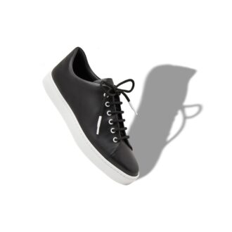 SEMANADO Black Calf Leather Low Cut Sneakers
