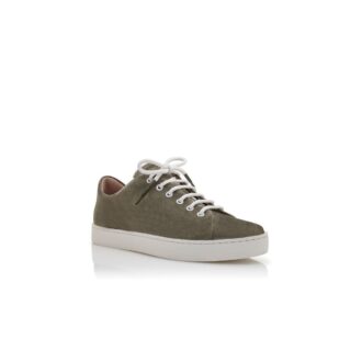 SEMANADO Khaki Suede Lace-Up Sneakers
