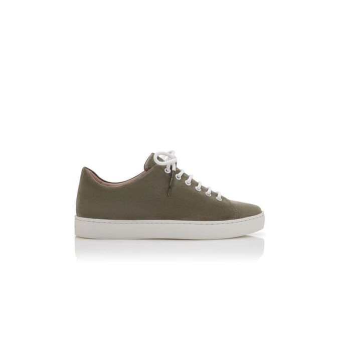 SEMANADO Khaki Suede Lace-Up Sneakers