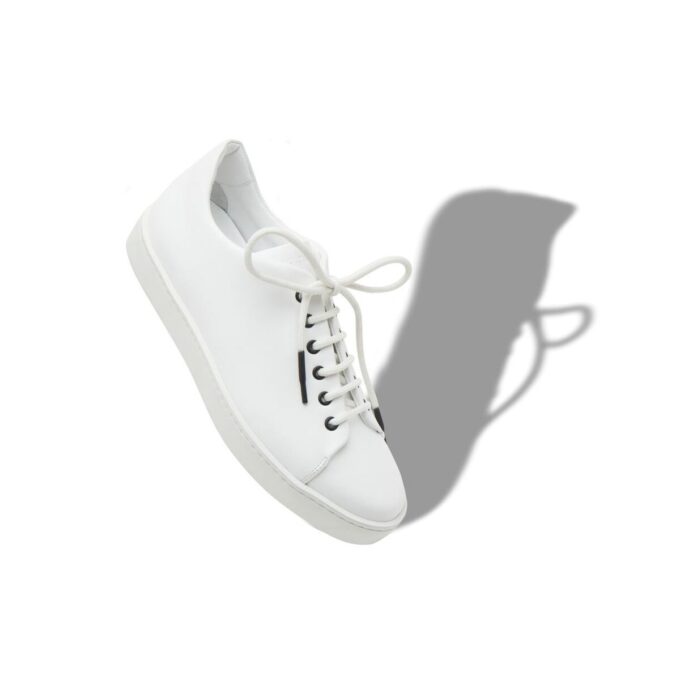 SEMANADO White Calf Leather Low Cut Sneakers