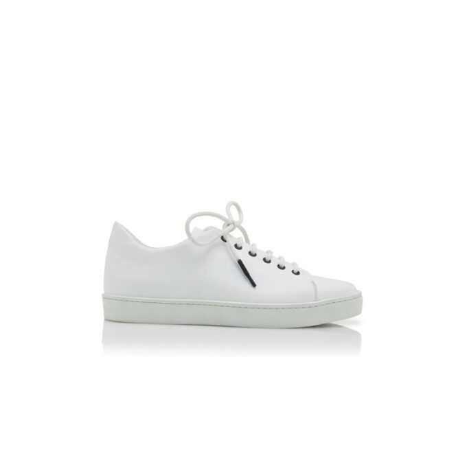 SEMANADO White Calf Leather Low Cut Sneakers
