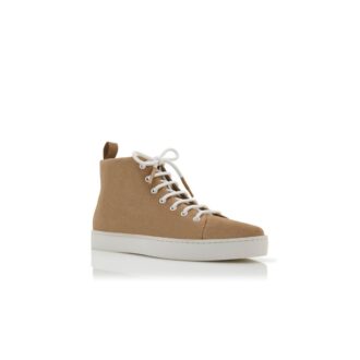 SEMANADOHI Light Brown Suede Lace Up Sneakers