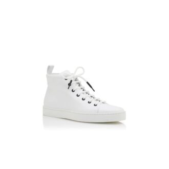 SEMANADOHI White Calf Leather Lace Up Sneakers