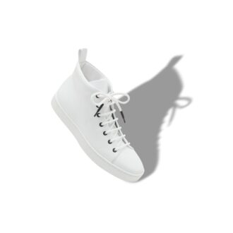 SEMANADOHI White Calf Leather Lace Up Sneakers