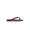 SIRACUSA Mid Brown Calf Leather Flat Sandals