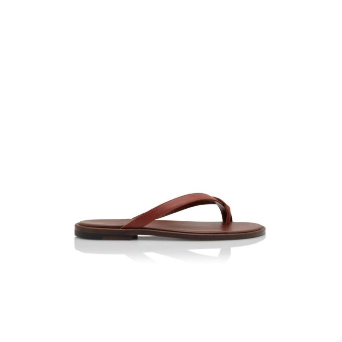 SIRACUSA Mid Brown Calf Leather Flat Sandals