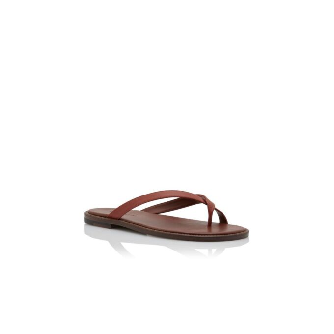 SIRACUSA Mid Brown Calf Leather Flat Sandals