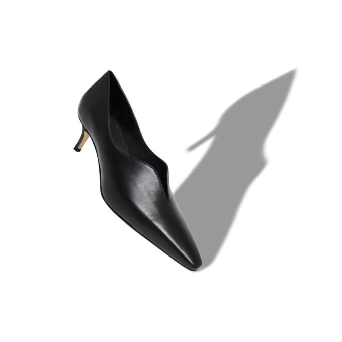 SOKOSO Black Nappa Leather Pumps