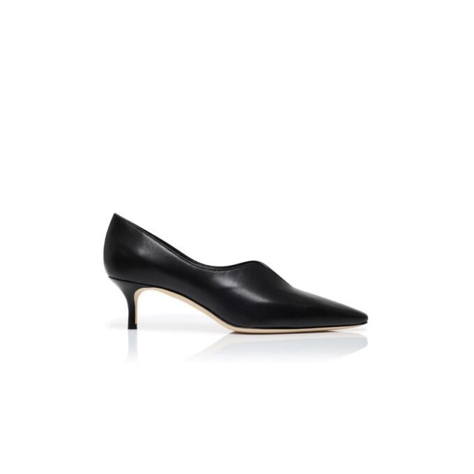 SOKOSO Black Nappa Leather Pumps