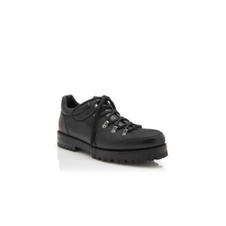 STELVIO Black Calf Leather Lace-Up Boots