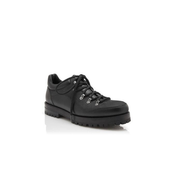STELVIO Black Calf Leather Lace-Up Boots