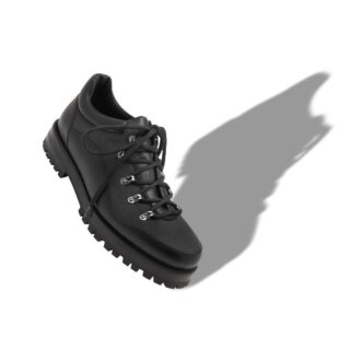 STELVIO Black Calf Leather Lace-Up Boots