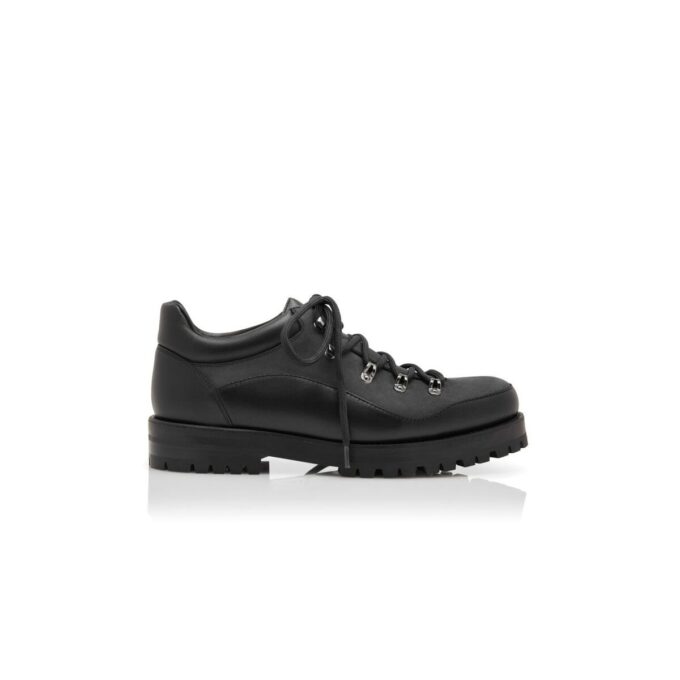 STELVIO Black Calf Leather Lace-Up Boots