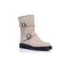 SULALTROSA Grey Nubuck Dual Buckle Ankle Boots