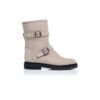 SULALTROSA Grey Nubuck Dual Buckle Ankle Boots