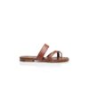 SUSA Brown Nappa Leather Crossover Flat Sandals