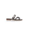 SUSA Graphite Nappa Leather Flat Sandals