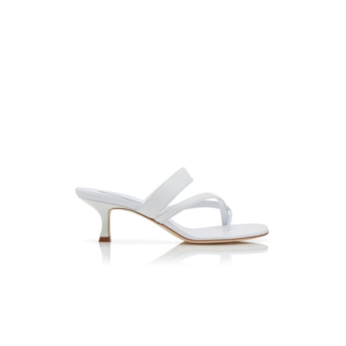 SUSA White Nappa Leather Mules