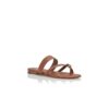 SUSACRU Brown Calf Leather Crossover Flat Sandals