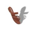 SUSACRU Brown Calf Leather Crossover Flat Sandals