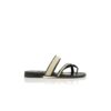 SUSARA Black and Beige Raffia Flat Sandals