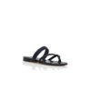 SUSARA Navy Blue Raffia Flat Sandals