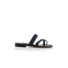 SUSARA Navy Blue Raffia Flat Sandals