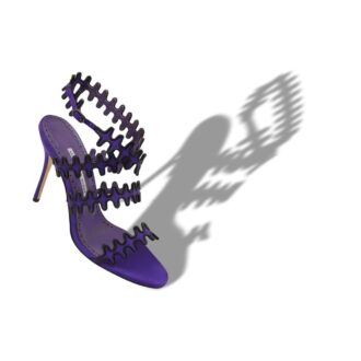 SYBA Purple Suede Ankle Strap Sandals