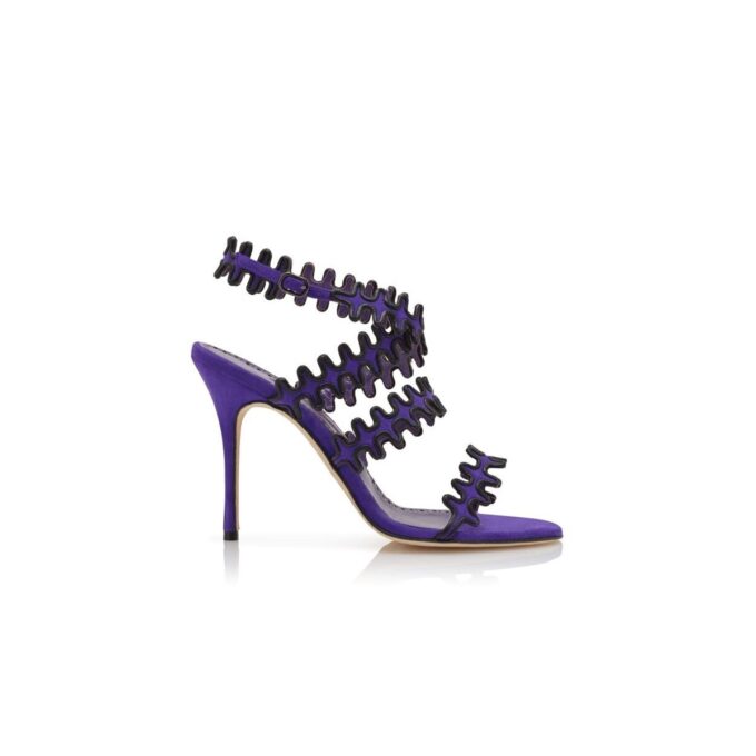 SYBA Purple Suede Ankle Strap Sandals