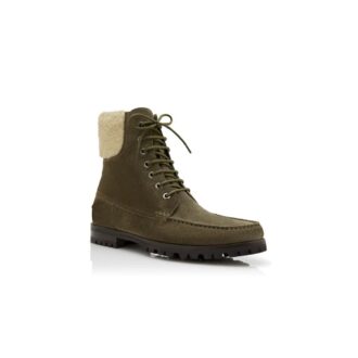 SYCAMORE Dark Green Suede Ankle Boots