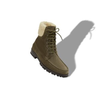 SYCAMORE Dark Green Suede Ankle Boots